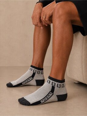 Fendi Gray and Black Athletic Ankle Socks